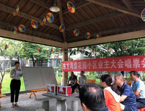 服務社區(qū)、服務業(yè)主,博觀智庫再次出擊 --“東方海棠花園小區(qū)業(yè)主大會唱票會議順利召開”
